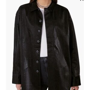 Favorite Daughter Black Croc-Embossed Women's Jacket